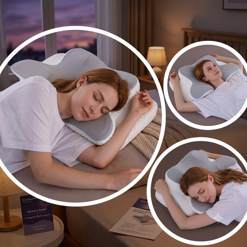 Sleep Easy Contour Memory Foam Pillow — Side & Back Sleeper Support